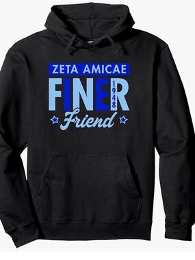 Blue Hoodie - Finer Friend Graphic